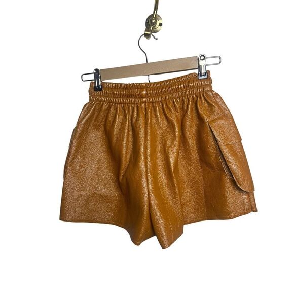 BURU Faux Leather Paperbag Drawstring Shorts Sz. XS/S - Picture 2 of 3